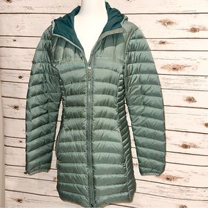 EDDIE BAUER LONG DOWN PUFFER COAT WITH HOOD